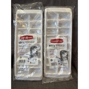 Rubbermaid Ice Cube Trays 2 USA Easy Release Dishwasher Safe #2867 White USA NEW